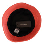 Dolce & Gabbana Peach Quilted Faux Leather Women Bucket Cap Hat - Maison Luxe