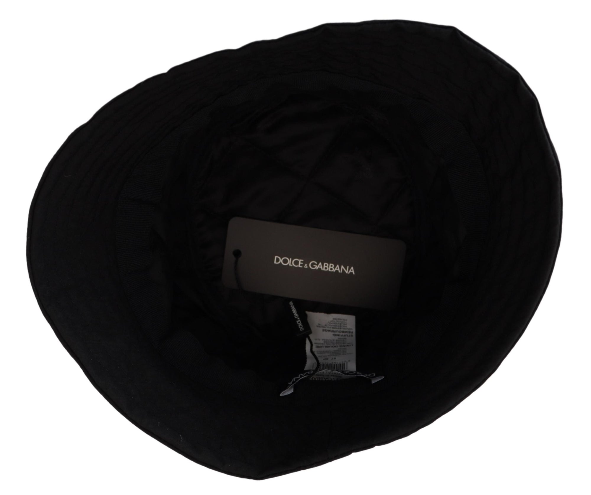 Dolce & Gabbana Black Nylon Women Bucket Cap Hat - Maison Luxe
