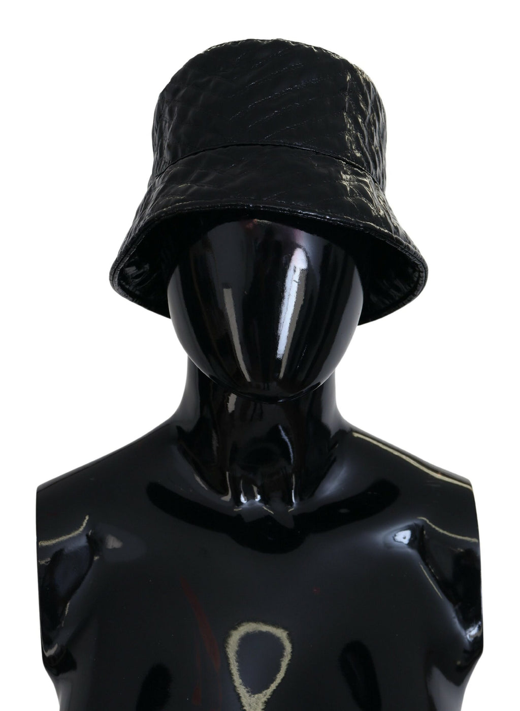 Dolce & Gabbana Black Quilted Faux Leather Women Bucket Cap Hat - Maison Luxe