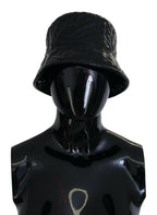 Dolce & Gabbana Black Quilted Faux Leather Women Bucket Cap Hat - Maison Luxe