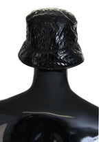 Dolce & Gabbana Black Quilted Faux Leather Women Bucket Cap Hat - Maison Luxe