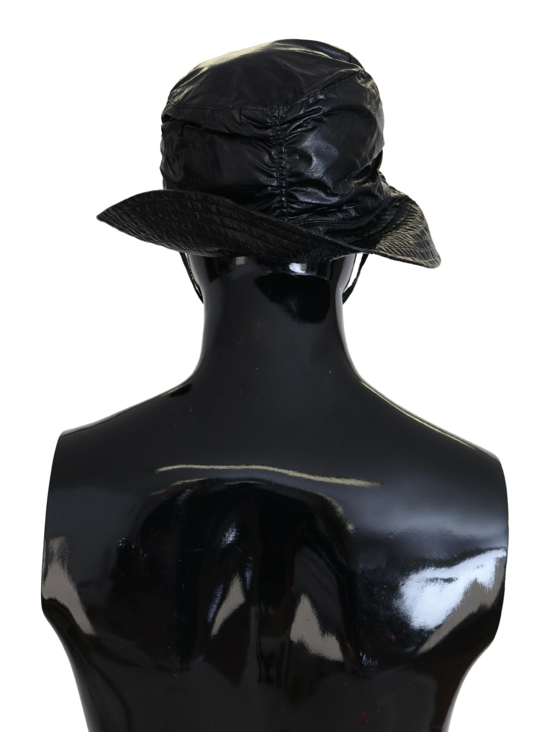 Dolce & Gabbana Black Quilted Faux Leather Women Bucket Cap Hat - Maison Luxe