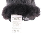 Dolce & Gabbana Black Beaver Fur Lambskin Leather Elbow Gloves - Maison Luxe
