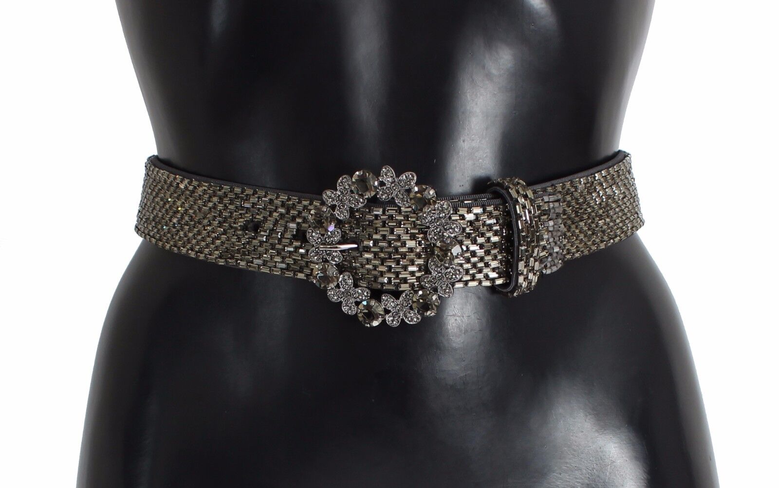 Dolce & Gabbana Multicolor Wide Crystal Buckle Sequined Belt - Maison Luxe