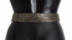 Dolce & Gabbana Multicolor Wide Crystal Buckle Sequined Belt - Maison Luxe