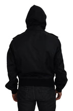 Dolce & Gabbana Black Nylon Hooded Full Zip Men Coat Jacket