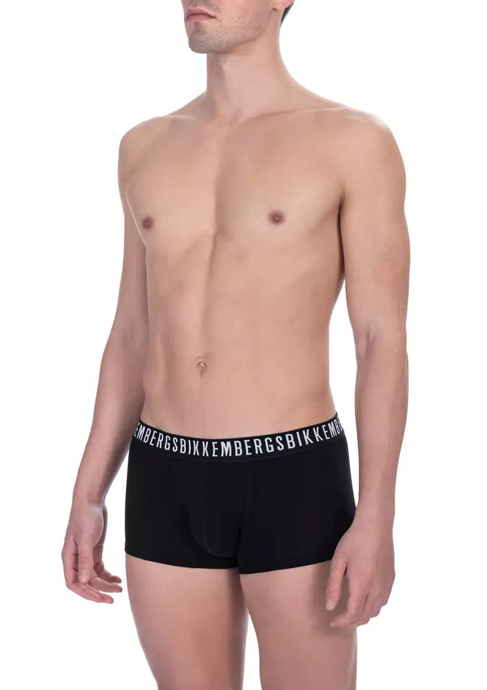 Bikkembergs Black Cotton Men's Underwear Trunk Twin Pack