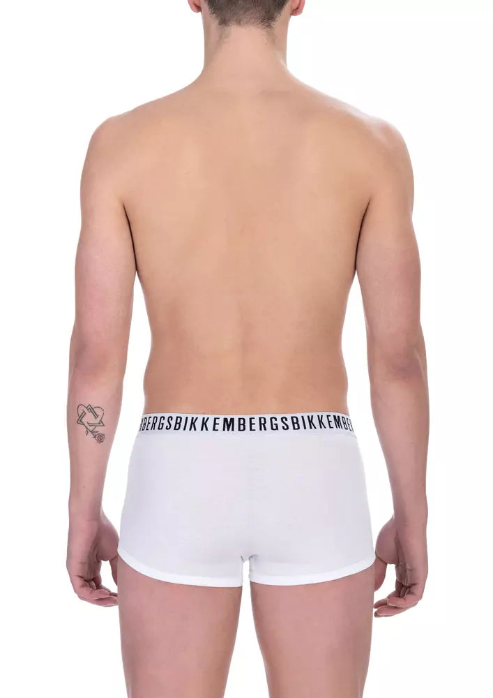 Bikkembergs White Cotton Men Underwear Trunk Duo