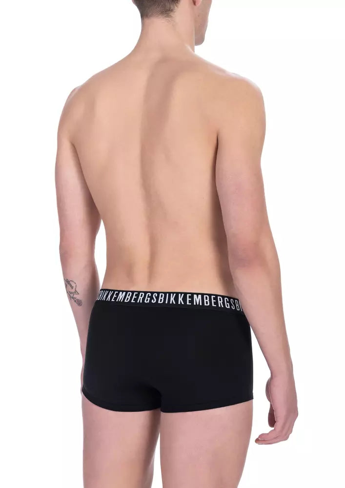 Bikkembergs Black Cotton Men's Underwear Trunk Twin Pack