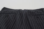 Dolce & Gabbana Dark Gray Stripes Chino Dress Pants