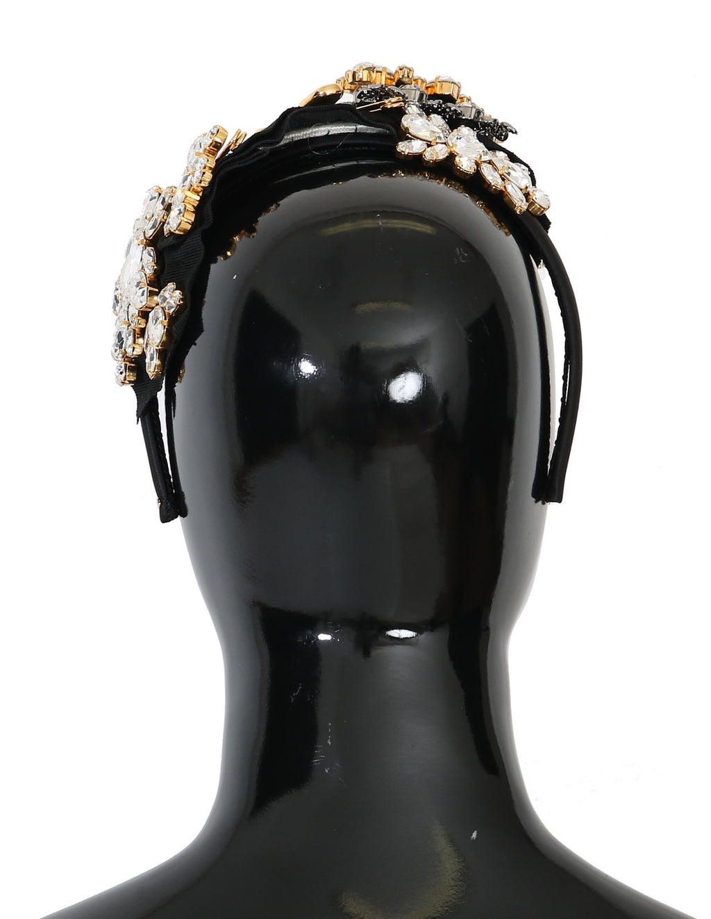Dolce & Gabbana Black Crystal White Hair Parrucchiera Headband Diadem - Maison Luxe