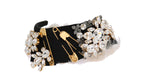 Dolce & Gabbana Black Crystal White Hair Parrucchiera Headband Diadem - Maison Luxe
