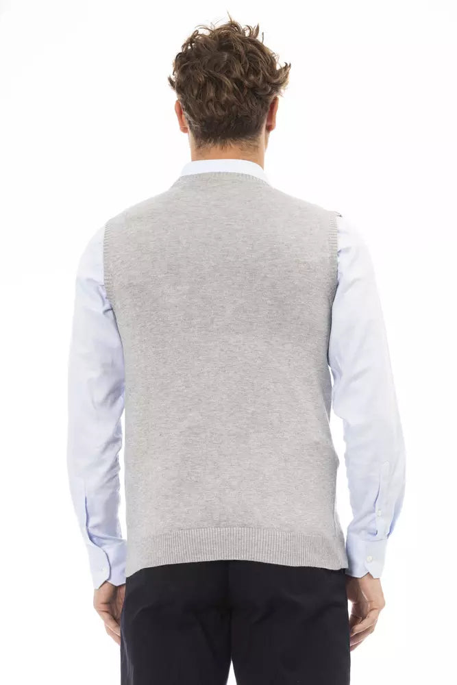 Alpha Studio Gray Viscose Men Jacket