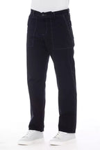 Alpha Studio Blue Cotton Men's Pant