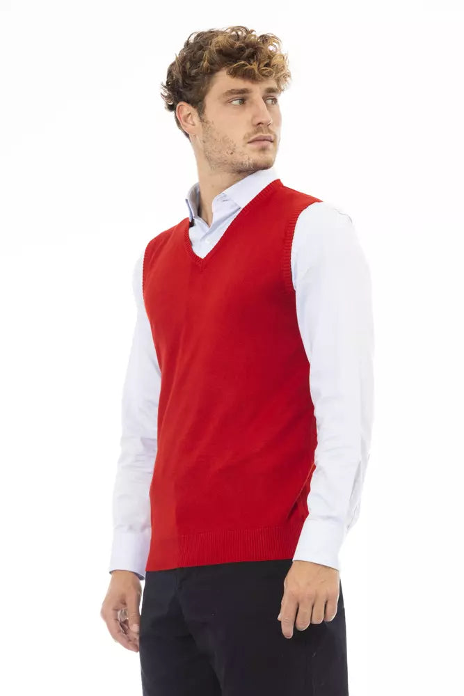 Alpha Studio Red Viscose Men's Jacket