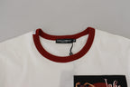 Dolce & Gabbana Cotton White Logo Print Crewneck T-shirt