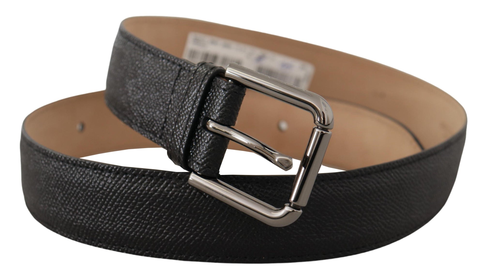 Dolce & Gabbana Black Calf Leather Brown Backend Belt - Maison Luxe