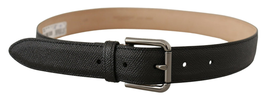 Dolce & Gabbana Black Calf Leather Brown Backend Belt - Maison Luxe