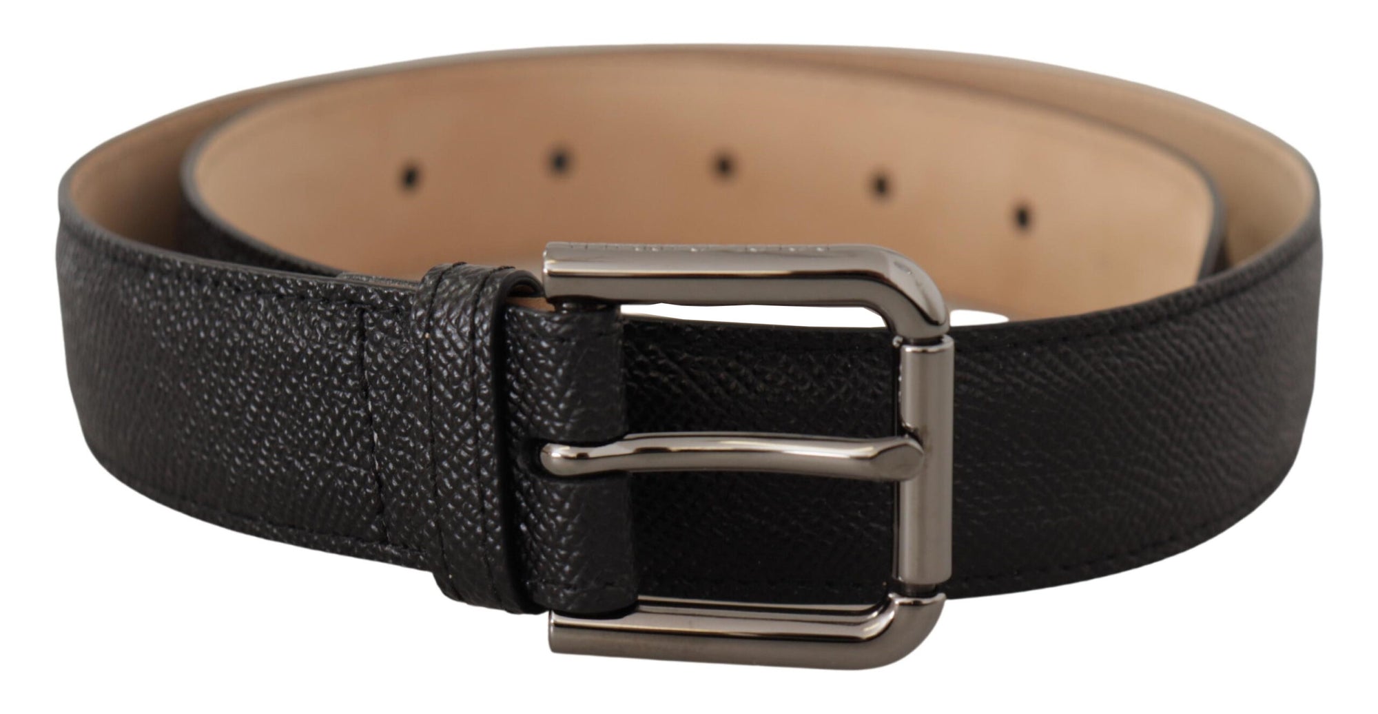 Dolce & Gabbana Black Calf Leather Brown Backend Belt - Maison Luxe