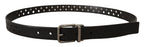 Dolce & Gabbana Black Calf Leather Perforated Metal Buckle Belt - Maison Luxe
