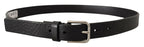 Dolce & Gabbana Black Calf Leather Silver Tone Logo Metal Buckle Belt - Maison Luxe