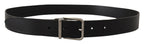 Dolce & Gabbana Black Casual Calf Leather Logo Metal Buckle Belt - Maison Luxe