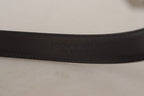 Dolce & Gabbana Black Calf Leather Logo Engraved Metal Buckle Belt - Maison Luxe