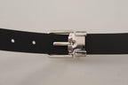 Dolce & Gabbana Black Calf Leather Classic Logo Metal Buckle Belt - Maison Luxe