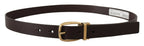 Dolce & Gabbana Dark Brown Calf Leather Gold Tone Metal Buckle - Maison Luxe