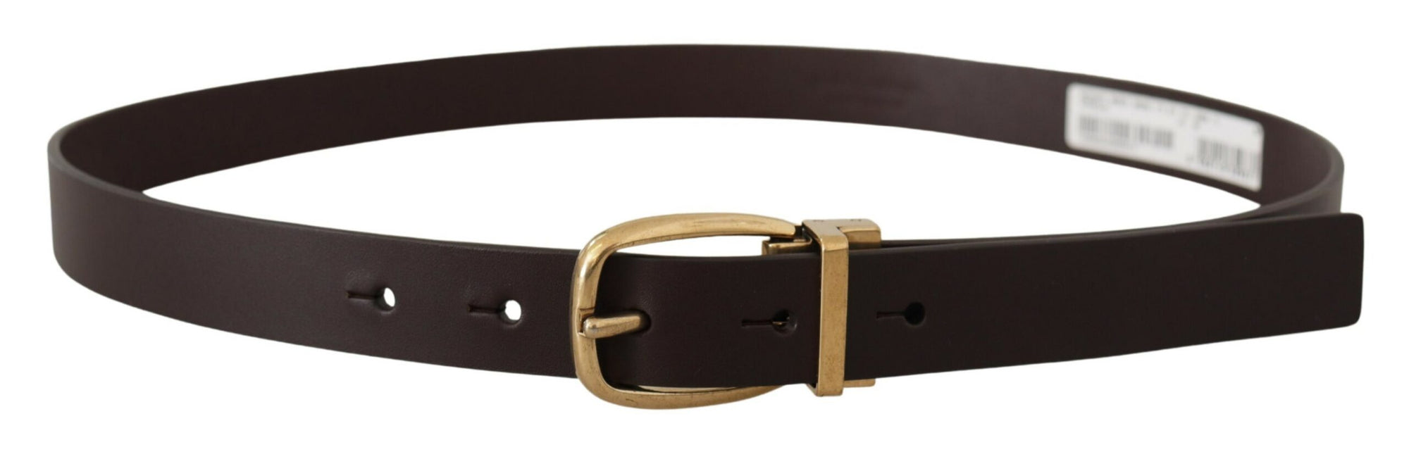 Dolce & Gabbana Dark Brown Calf Leather Gold Tone Metal Buckle - Maison Luxe
