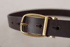 Dolce & Gabbana Dark Brown Calf Leather Gold Tone Metal Buckle - Maison Luxe