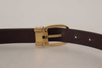 Dolce & Gabbana Dark Brown Calf Leather Gold Tone Metal Buckle - Maison Luxe