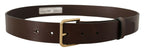 Dolce & Gabbana Brown Plain Calf Leather Gold Tone Buckle Belt - Maison Luxe