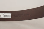 Dolce & Gabbana Brown Plain Calf Leather Gold Tone Buckle Belt - Maison Luxe