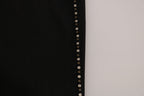 Costume National Black Embellished Mid Waist Skinny Denim Jeans