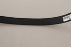 Dolce & Gabbana Black Calf Canvas Silver Tone Logo Metal Belt - Maison Luxe