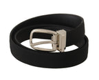 Dolce & Gabbana Belt Black Calf Leather Silver Tone Metal Buckle - Maison Luxe