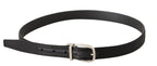 Dolce & Gabbana Black Canvas Leather Silver Logo Metal Buckle Belt - Maison Luxe
