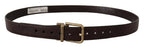 Dolce & Gabbana Brown Calf Leather Vintage Logo Metal Buckle Belt - Maison Luxe