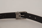 Dolce & Gabbana Dark Purple Perforated Leather Metal Buckle Belt - Maison Luxe