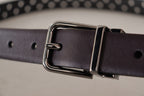 Dolce & Gabbana Dark Purple Perforated Leather Metal Buckle Belt - Maison Luxe