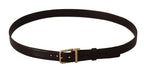 Dolce & Gabbana Brown Leather Gold Metal Buckle Belt - Maison Luxe