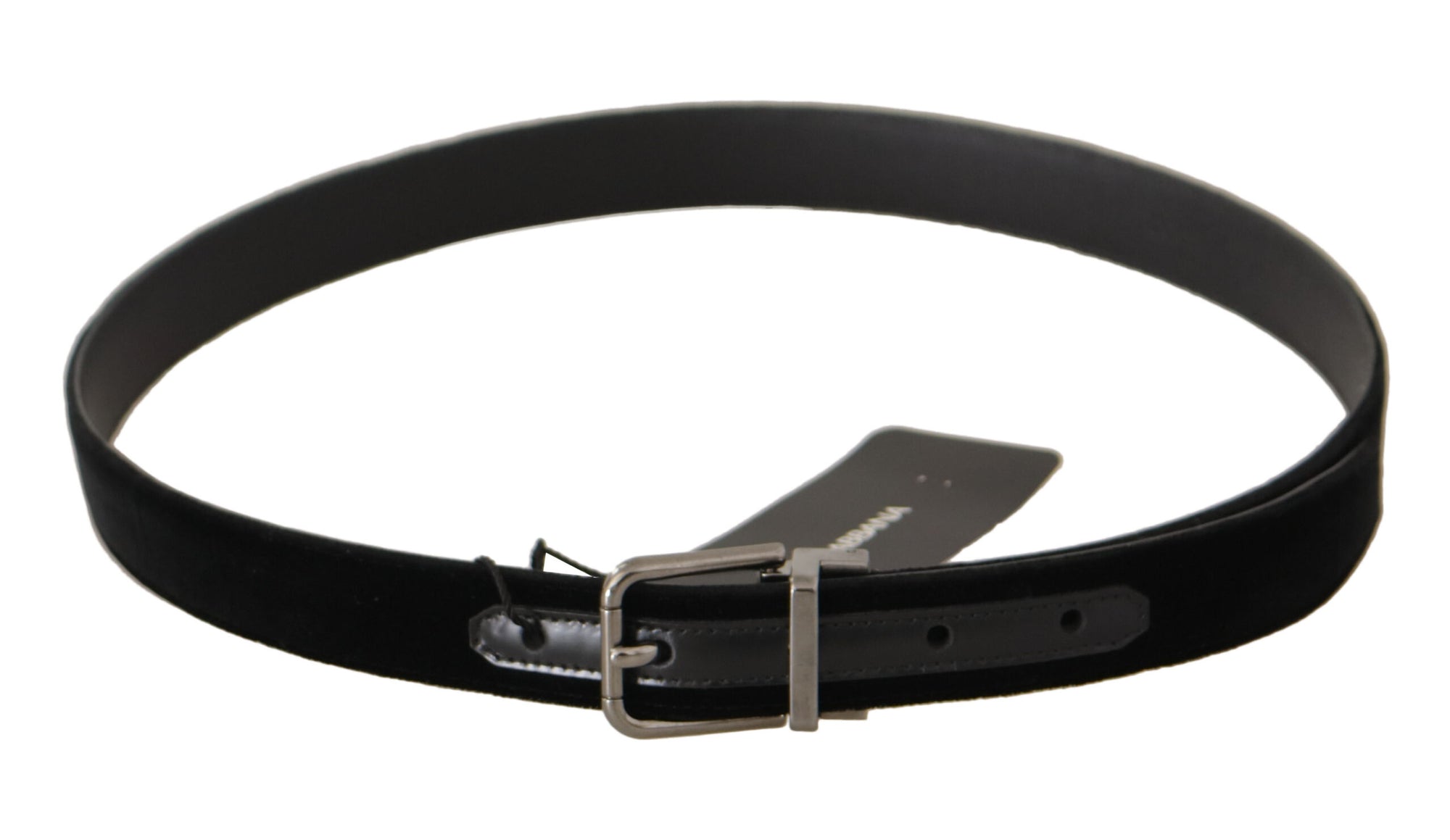 Dolce & Gabbana Black Cotton Silver Tone Metal Buckle Belt - Maison Luxe