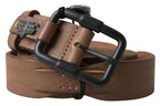 Ermanno Scervino Brown Leather Metal Buckle Waist Men Belt - Maison Luxe