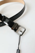 Dolce & Gabbana Black Calf Leather Metal Buckle Men Belt - Maison Luxe