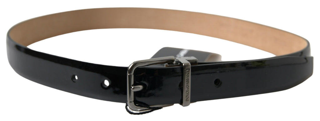Dolce & Gabbana Black Calf Leather Metal Buckle Men Belt - Maison Luxe