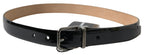 Dolce & Gabbana Black Calf Leather Metal Buckle Men Belt - Maison Luxe