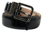 Dolce & Gabbana Black Calf Leather Metal Buckle Men Belt - Maison Luxe