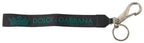 Dolce & Gabbana Black DG Logo Rubber Silver Tone Metal Keychain - Maison Luxe