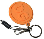 Dolce & Gabbana Orange Rubber DG Logo Gold Brass Metal Keychain - Maison Luxe